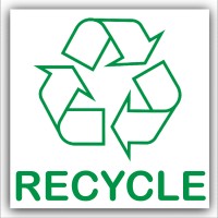 1 x Recycle Recycling Bin Adhesive Sticker-Recycle Logo Sign-Environment Label